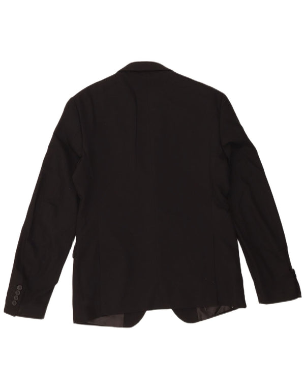Zara Veste Blazer 2 Boutons Homme EU 48 Viscose Noir Moyen