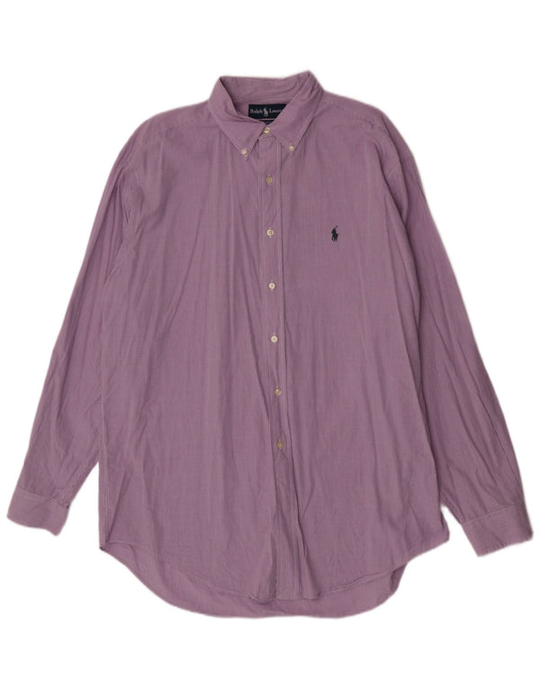 Ralph Lauren Chemise Homme Taille 16 1/2 Grand Coton Vichy Violet