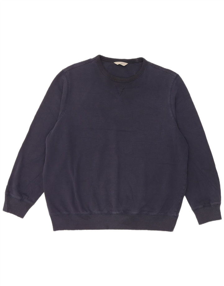 Marks & Spencer Sweat-shirt pour homme en coton bleu marine 2XL