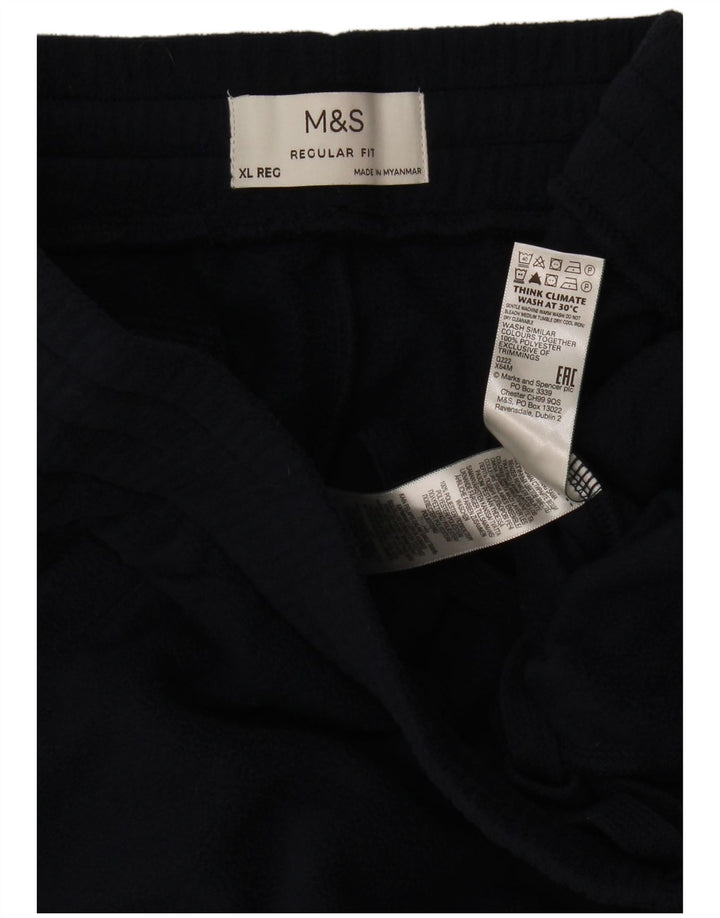 Marks & Spencer Pantalon de survêtement en polaire pour homme XL Bleu marine Polyester