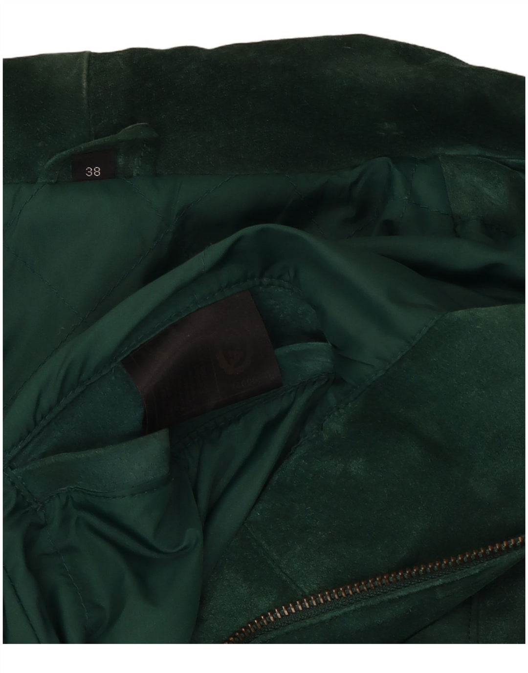 C & A Manteau surdimensionné en daim pour femme EU 38 Cuir vert moyen