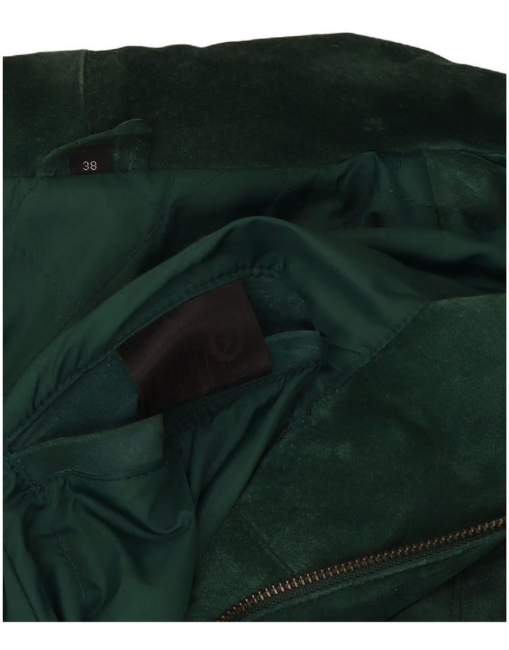 C & A Manteau surdimensionné en daim pour femme EU 38 Cuir vert moyen