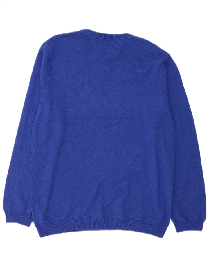 Marks & Spencer Pull à col rond pour homme en laine bleue Taille L