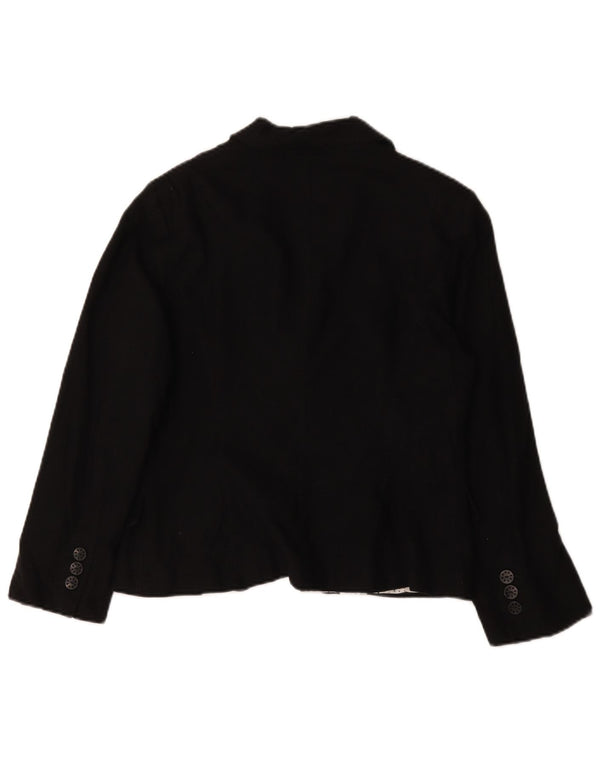 Marks & Spencer Veste blazer à 5 boutons pour femme UK 14 Grand lin noir