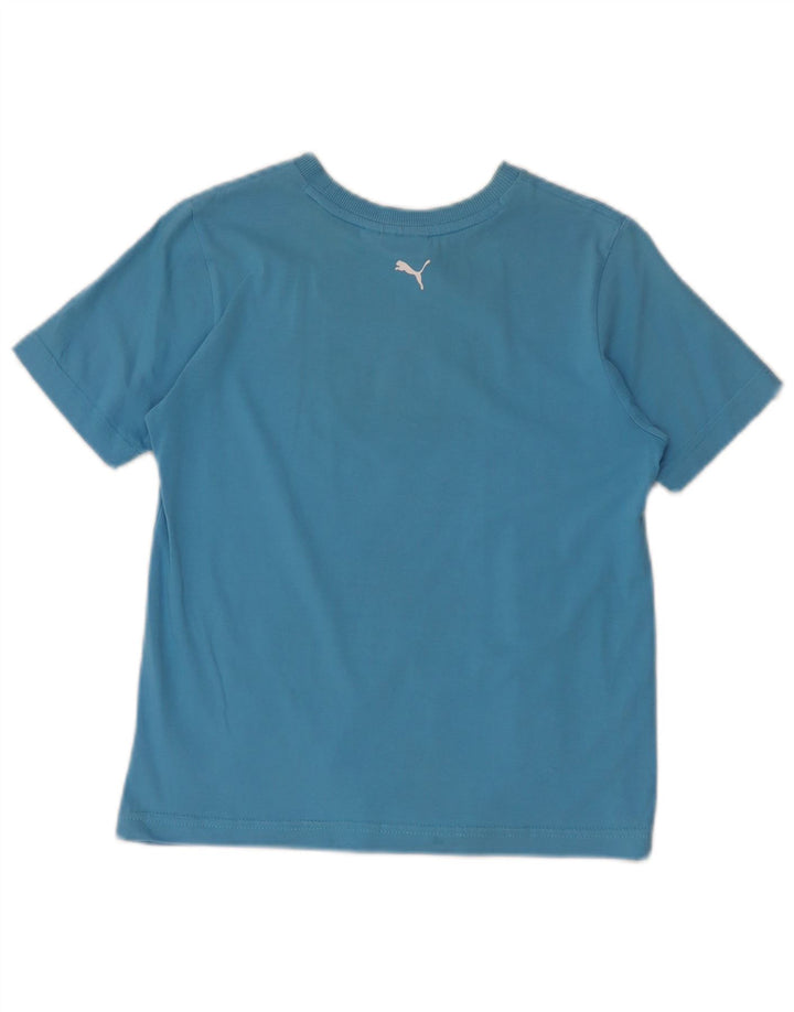 Puma T-shirt graphique pour femme UK 12 Bleu moyen Coton