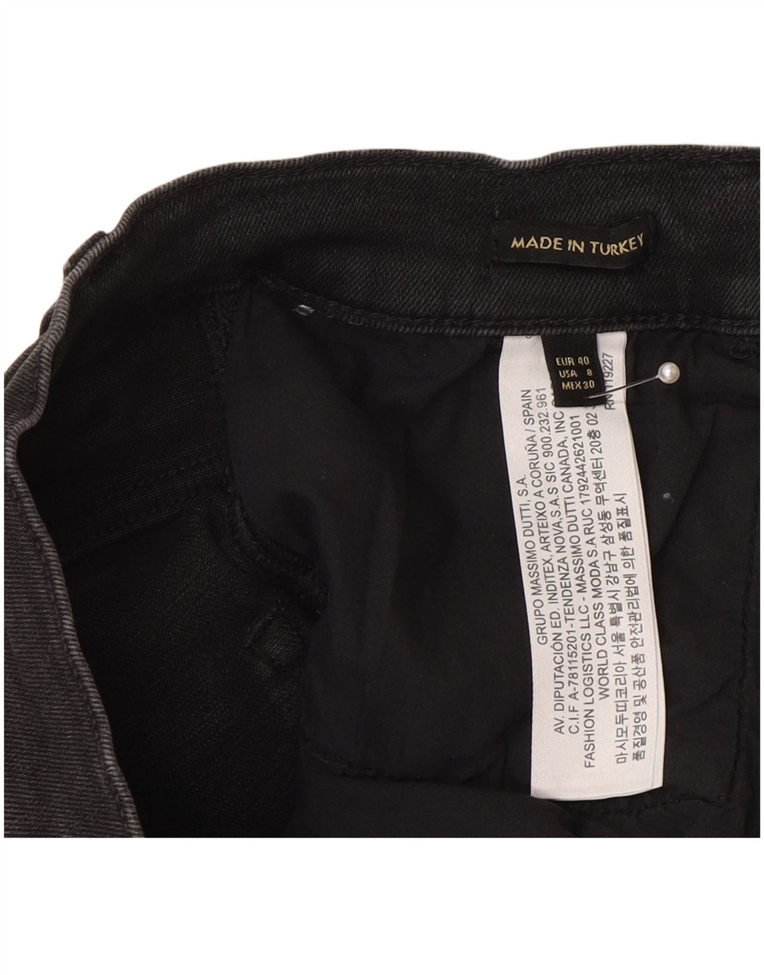 Massimo Dutti Jean skinny pour femme EU 40 Medium W30 L30 Gris Coton