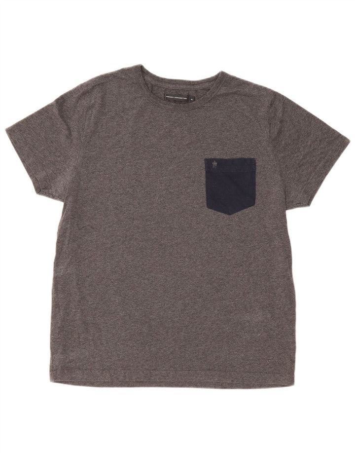 French Connection T-Shirt Homme Top XL Gris Moucheté Polyester