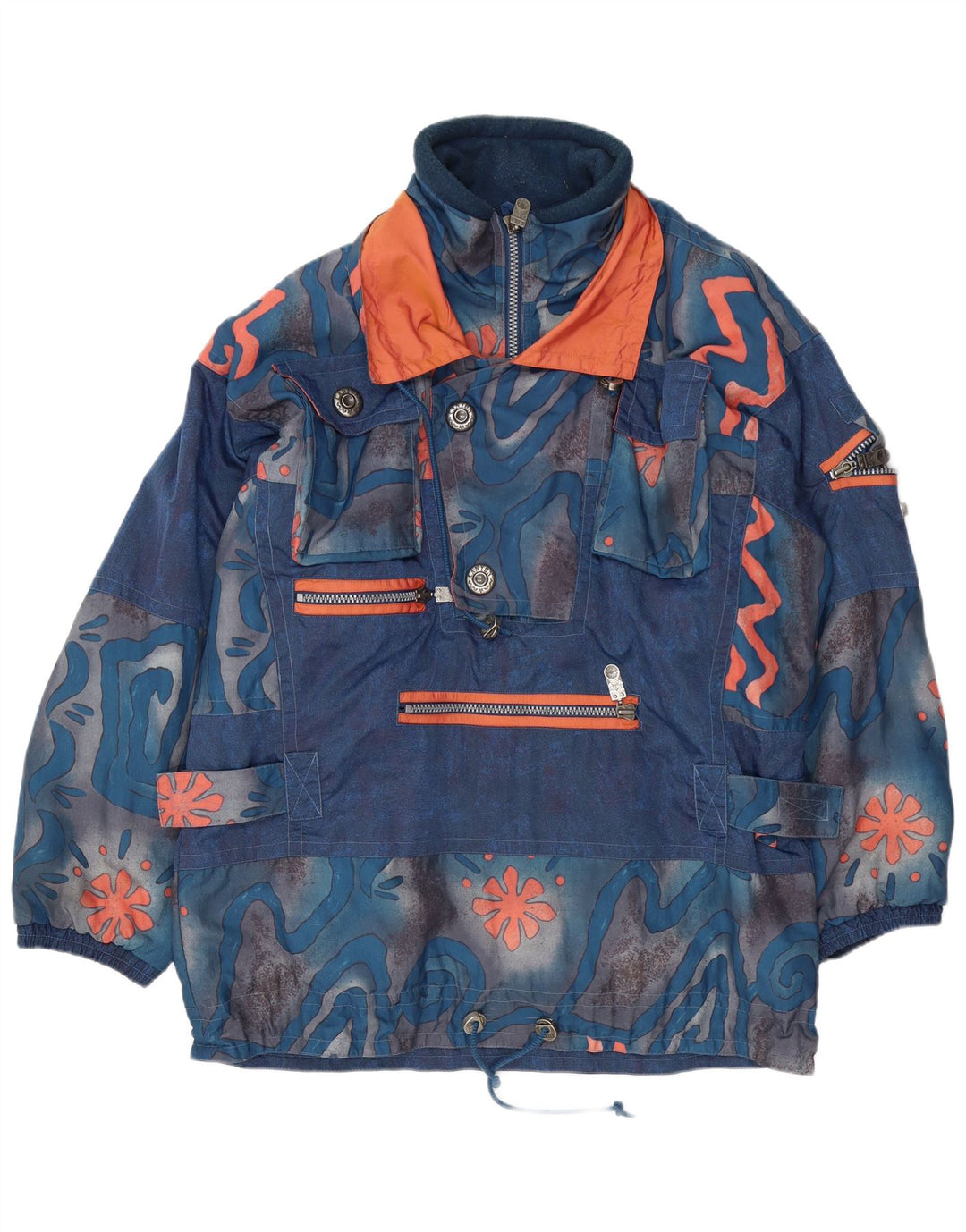 CANYON Veste coupe-vent pour homme UK 40 Large Bleu Géométrique