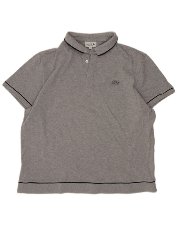 Lacoste Polo coupe classique pour homme Taille 6 XL Coton gris