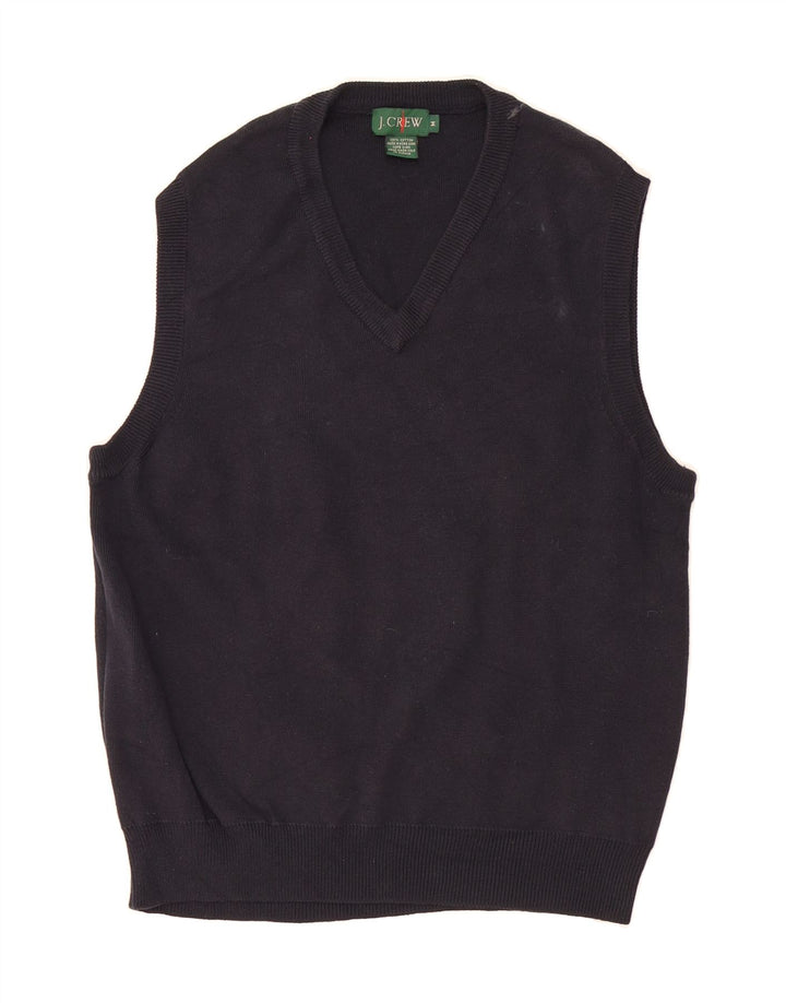 J. CREW Womens Vest Tank Top UK 14 Medium Navy Blue Cotton Vintage J. Crew and Second-Hand J. Crew from Messina Hembry 