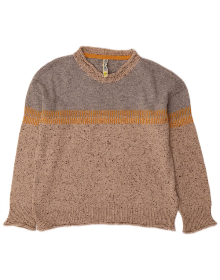Weird Fish Pull col roulé pour femme UK 8 Petit Gris Colorblock