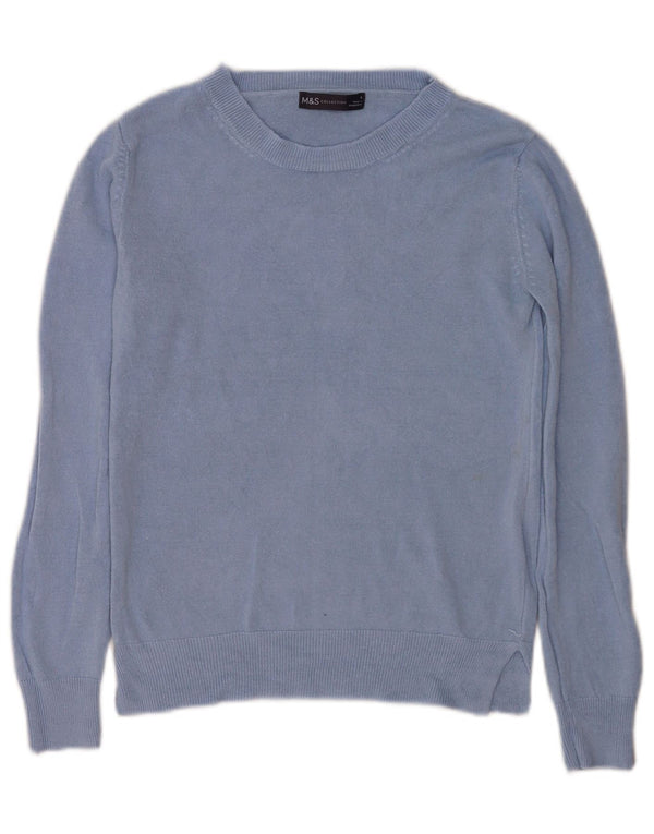 Marks & Spencer Pull surdimensionné à col bateau pour femme UK 6 XS Bleu