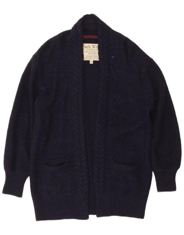 Jack Wills Pull cardigan long surdimensionné pour femme UK 10 Petit Bleu marine