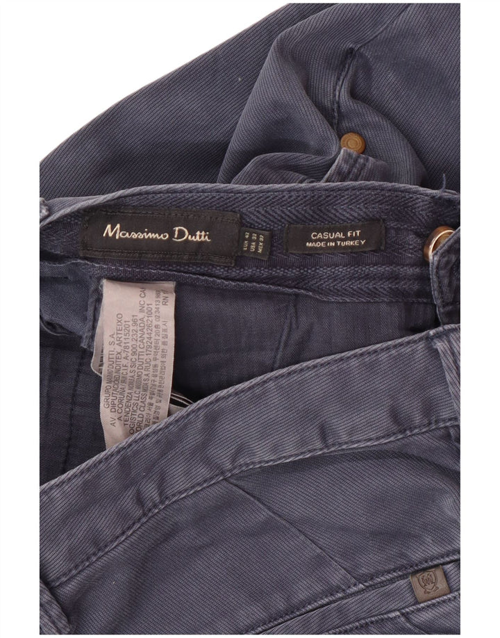 MASSIMO DUTTI Pantalon Chino Homme EU 42 Large W32 L31 Bleu Marine Classique