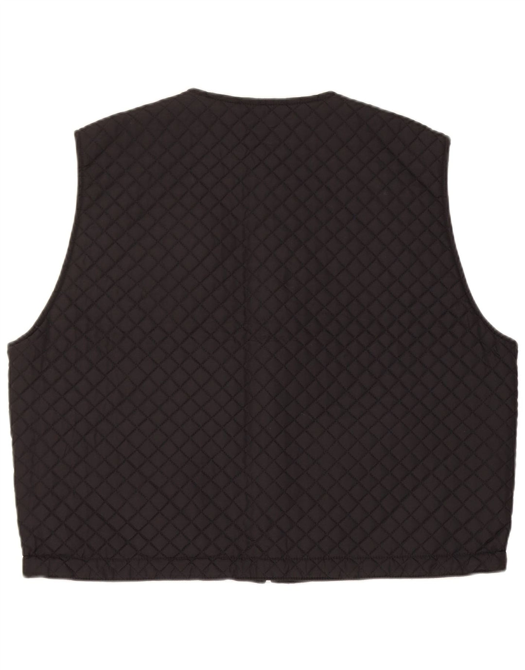vintage Femmes Surdimensionné Réversible Gilet Matelassé UK 12 Moyen Noir Nylon