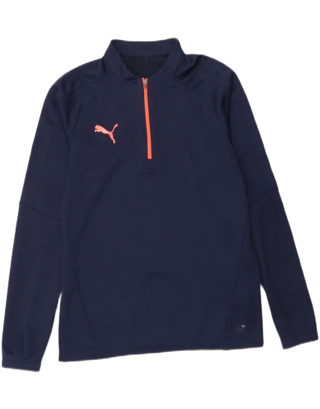 PUMA Mens Zip Neck Pullover Tracksuit Top Medium Navy Blue Polyester Vintage Puma and Second-Hand Puma from Messina Hembry 