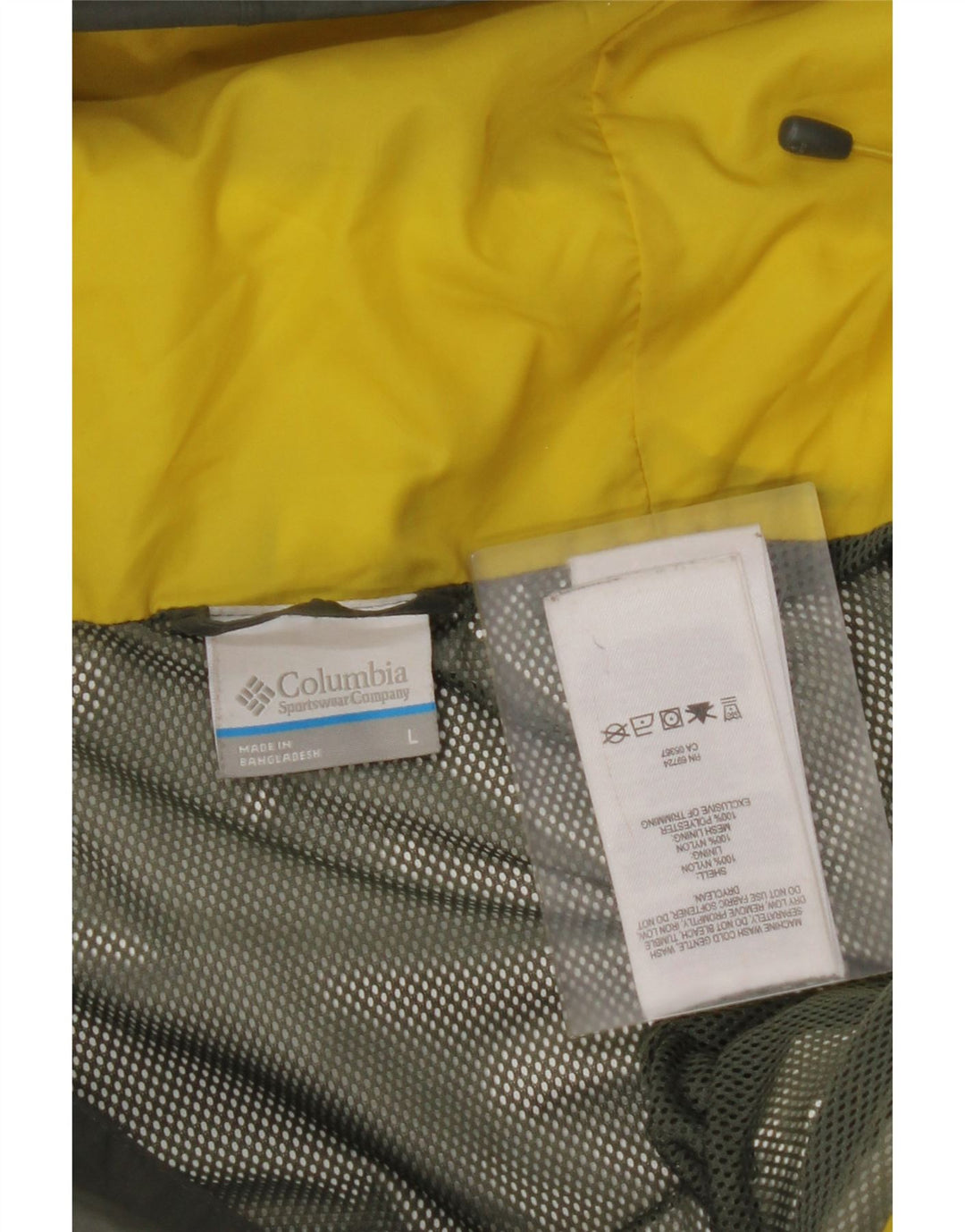 COLUMBIA Veste de pluie à capuche Omni-Tech pour homme UK 40 Large Kaki Nylon