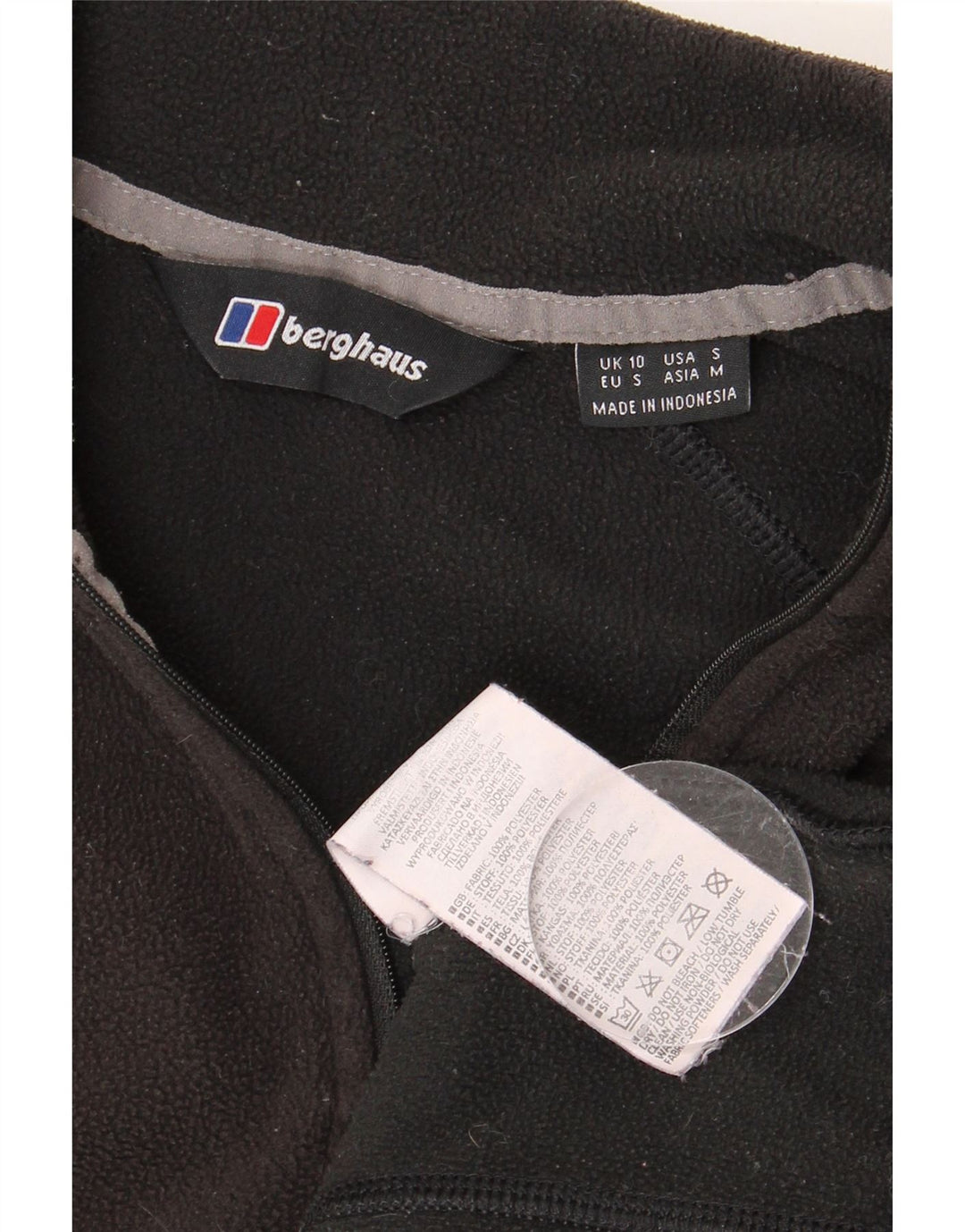 BERGHAUS Pull polaire à col zippé pour femme UK 10 Small Noir Polyester