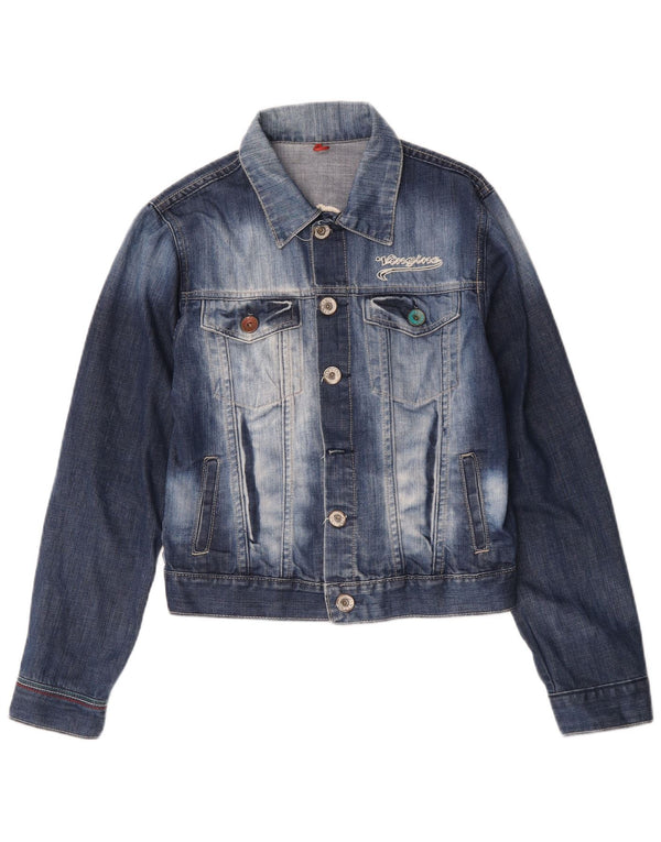 Vingino Veste en jean graphique délavée à l'acide pour femme UK 6 XS Bleu