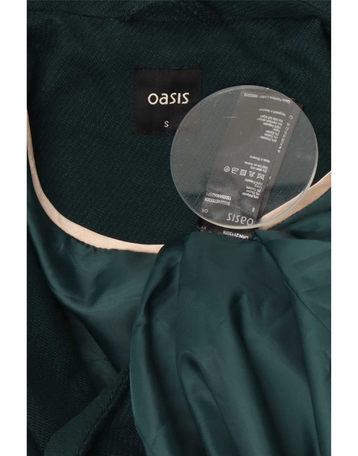 Oasis Manteau Double Boutonnage Femme UK 10 Petit Vert Polyester