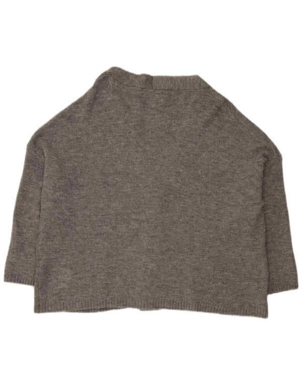 Zara Cardigan surdimensionné pour femme UK 14 Acrylique moucheté gris moyen