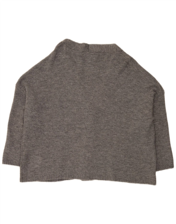 Zara Cardigan surdimensionné pour femme UK 14 Acrylique moucheté gris moyen