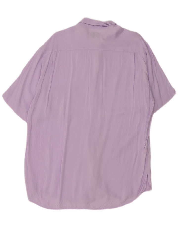 Stefanel Chemise à manches courtes pour homme Large Violet Viscose