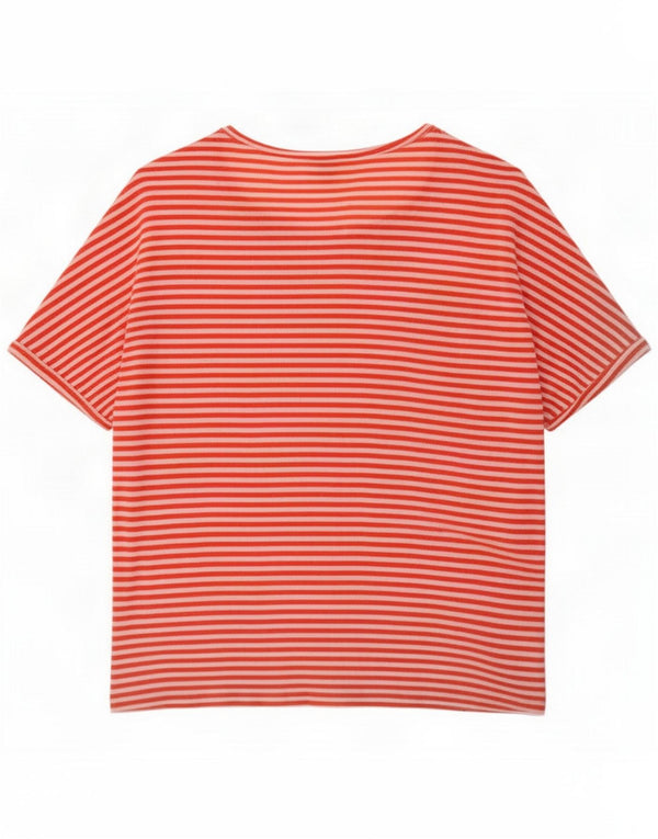 Phase Eight T-shirt coupe décontractée pour femme UK 42 Rayé rouge moyen