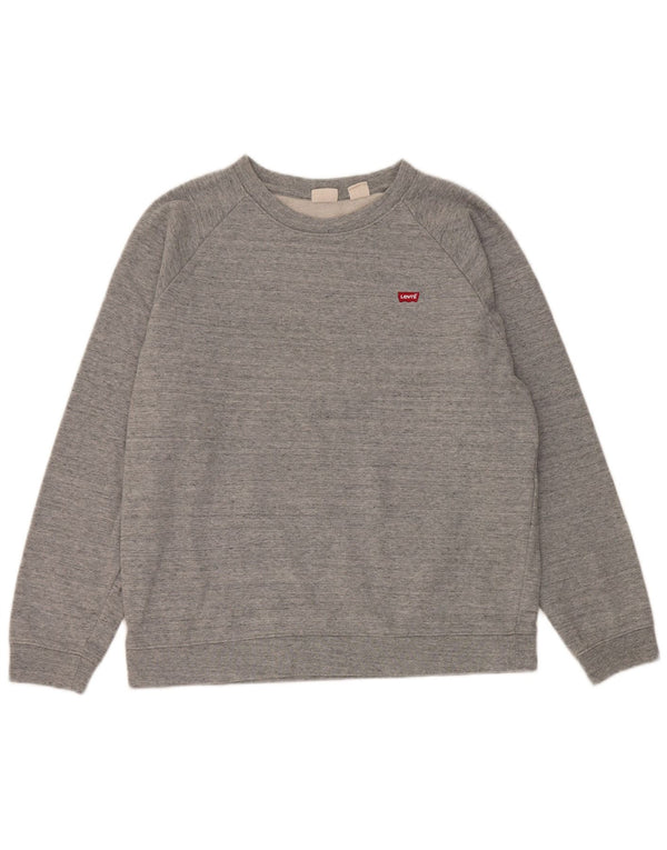 Levi's Sweatshirt Jumper UK 44 Femme Gris Moyen Moucheté Coton