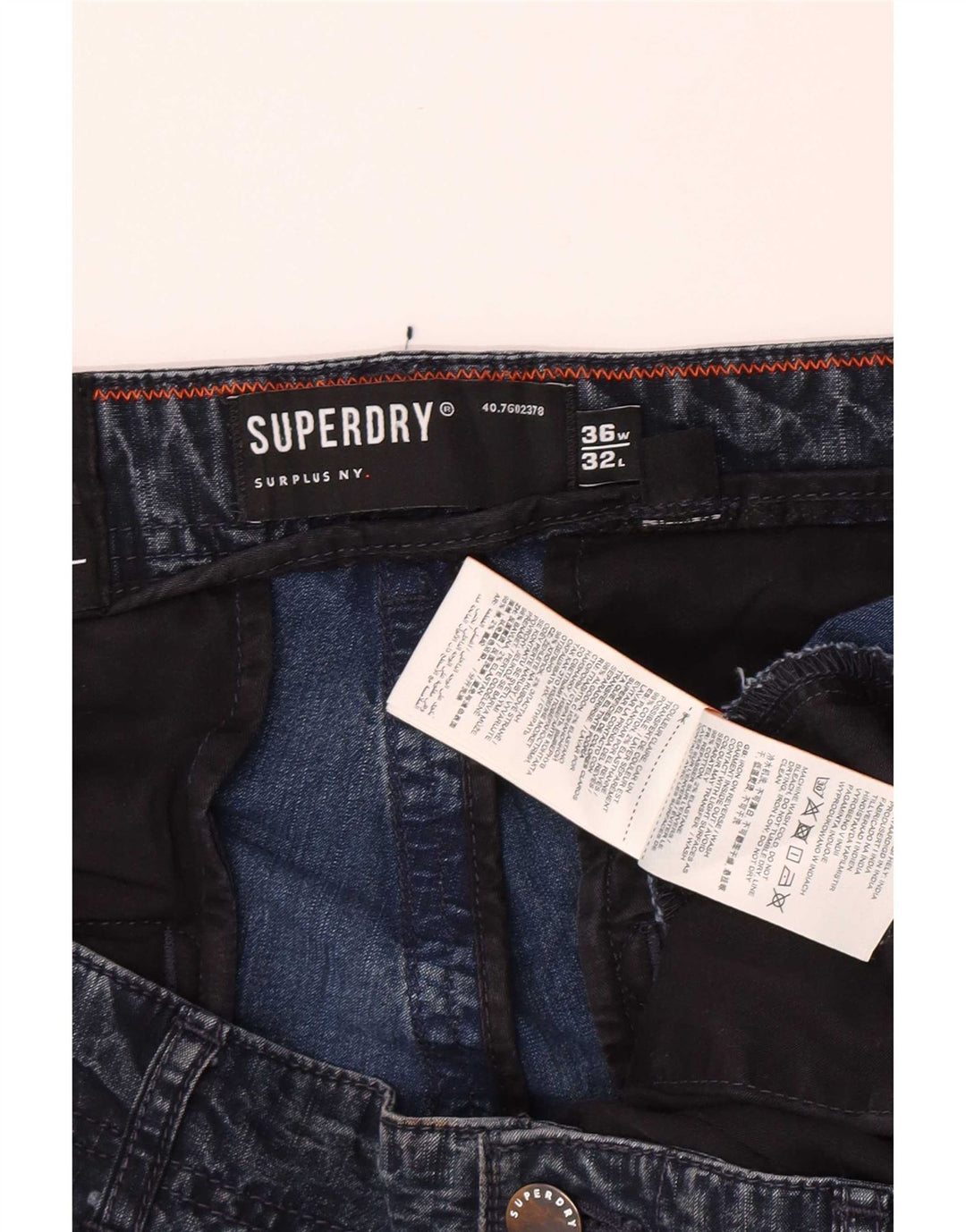 Superdry Jean Cargo Slim W36 L32 Homme Bleu Coton
