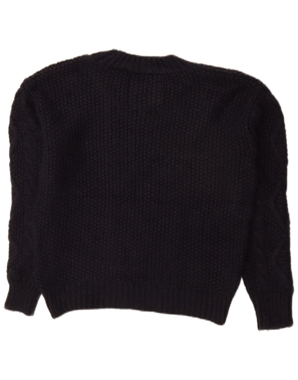 SUPERDRY Pull surdimensionné à col bateau pour femme UK 8 Small Bleu marine