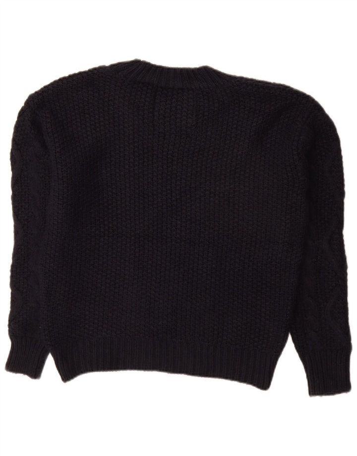 SUPERDRY Pull surdimensionné à col bateau pour femme UK 8 Small Bleu marine