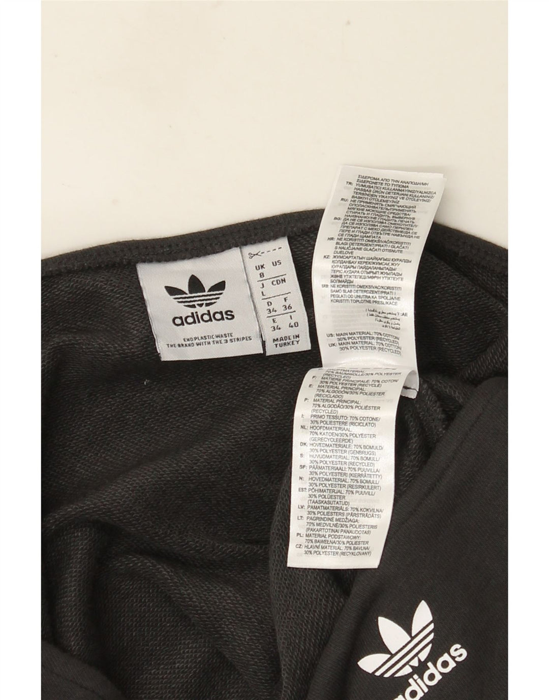 Adidas Sweat-shirt court surdimensionné pour femme UK 8 Petit Noir