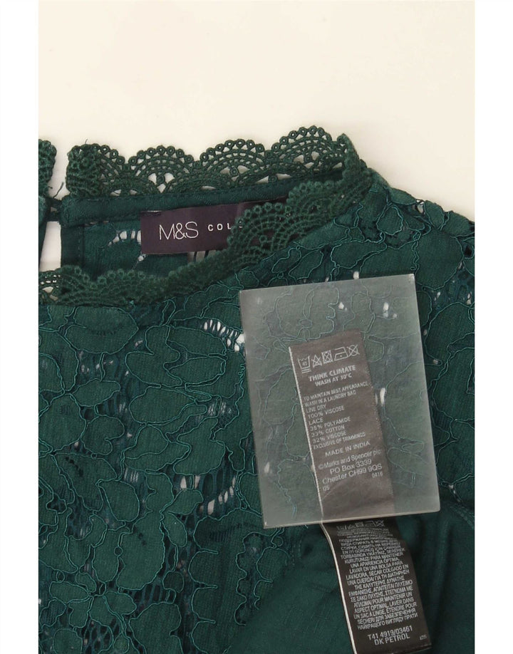 Marks & Spencer Chemisier Femme UK 22 3XL Vert Viscose