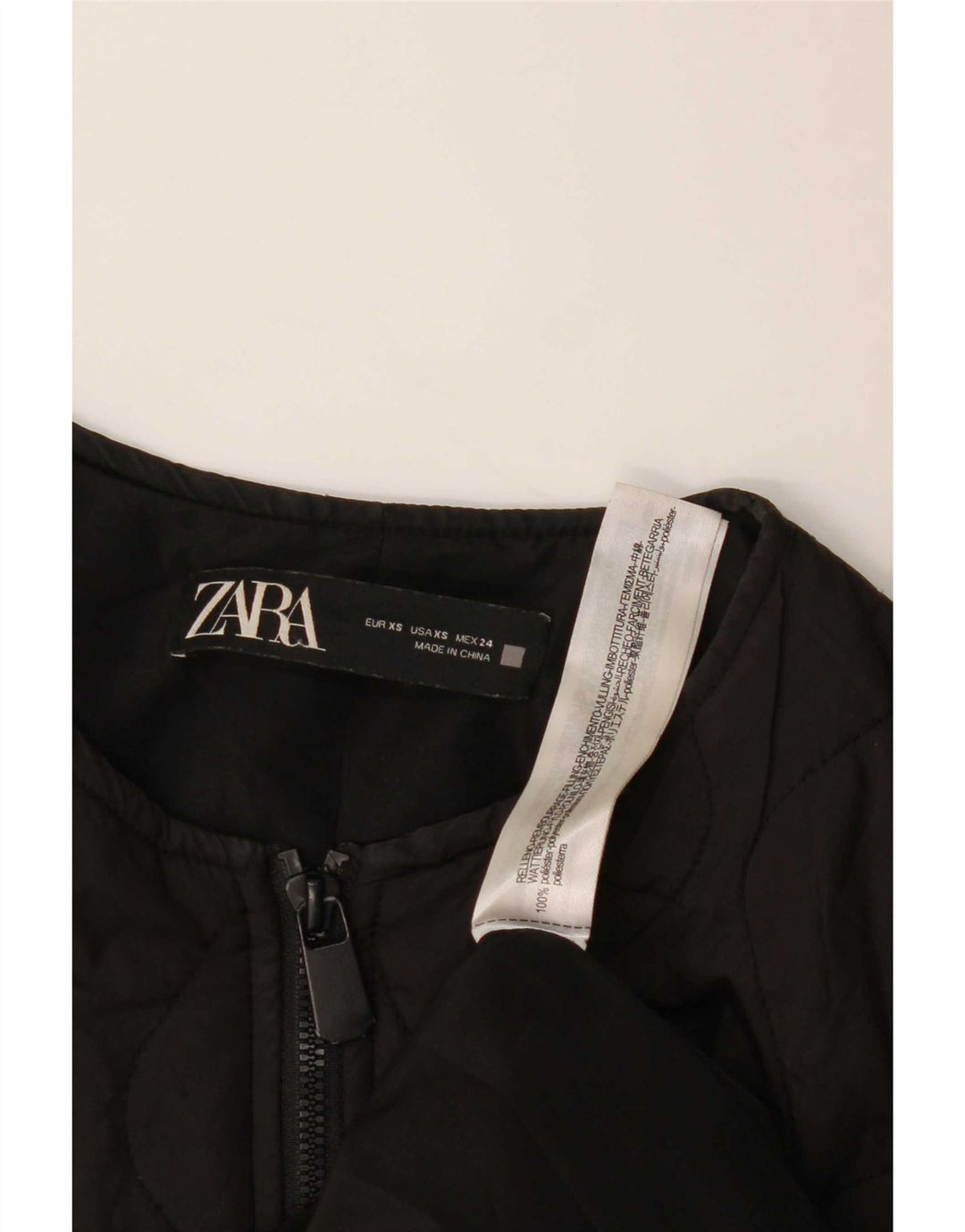 Zara Veste matelassée surdimensionnée pour femme UK 6 XS Noir Polyester