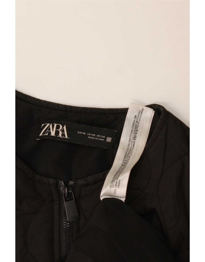 Zara Veste matelassée surdimensionnée pour femme UK 6 XS Noir Polyester