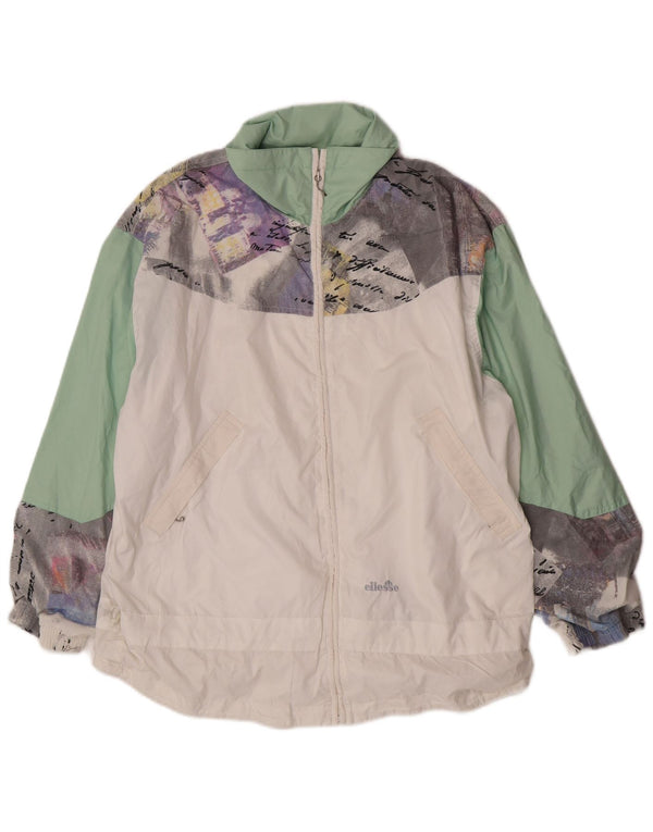 Ellesse Veste de survêtement pour homme IT 46 Small Blanc Colorblock Polyester