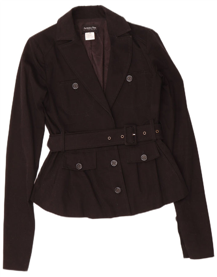 Patrizia Pepe Veste Blazer 2 Boutons Femme IT 44 Coton Noir Moyen