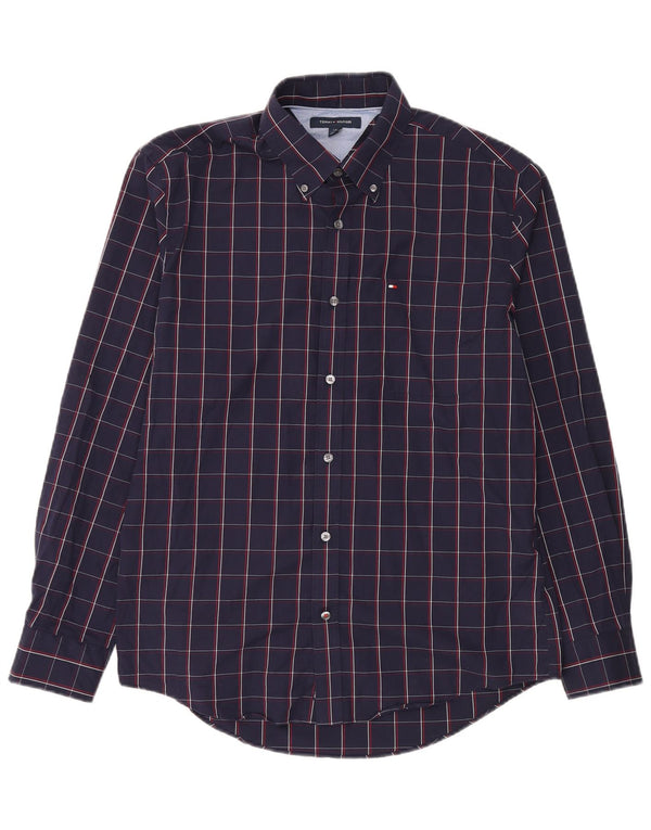 Tommy Hilfiger Chemise Homme Grand Carreau Bleu Marine Coton