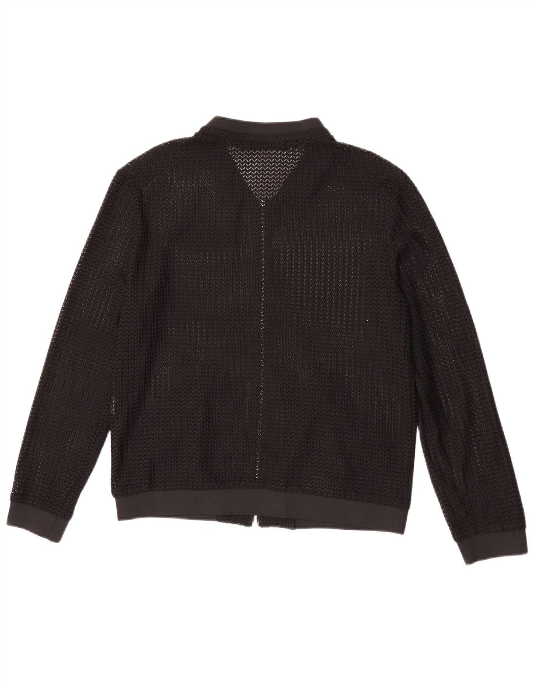 Zara Womens See throught Bomber Jacket UK 14 Moyen Noir