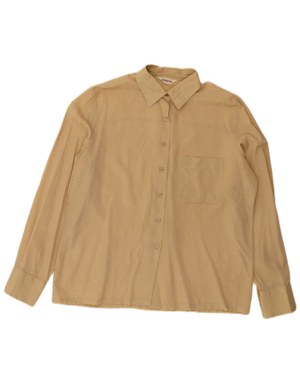 Vintage Womens Shirt Blouse IT 50 XL Beige Geometric Acetate
