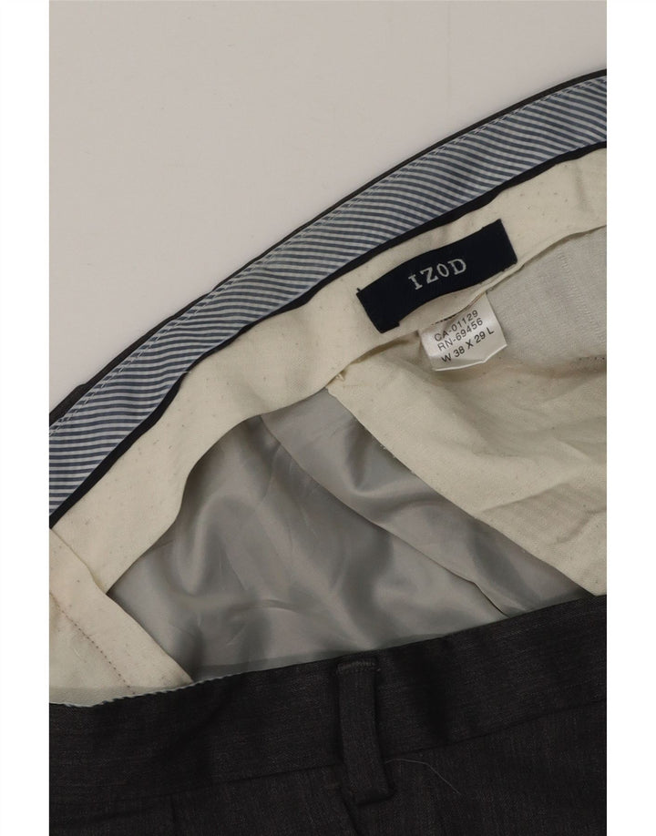 IZOD Pantalon de Costume à Chevilles Homme W38 L29 Laine Grise