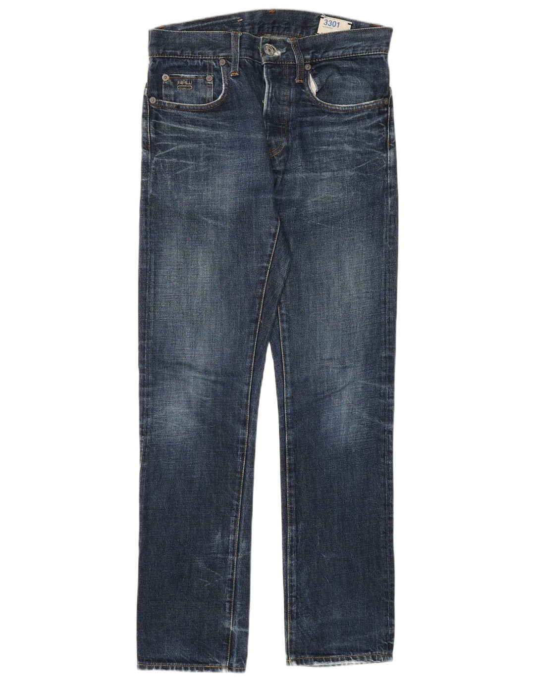 G-STAR Jean droit 3301 homme W29 L32 bleu coton