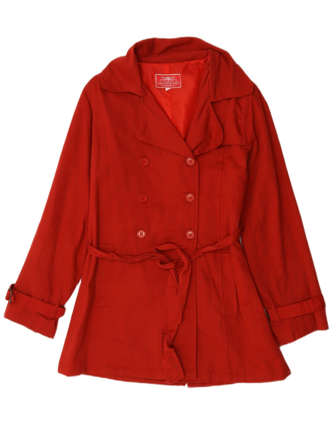 Naj Oleari Trench surdimensionné pour femme US 2 XS Rouge Coton
