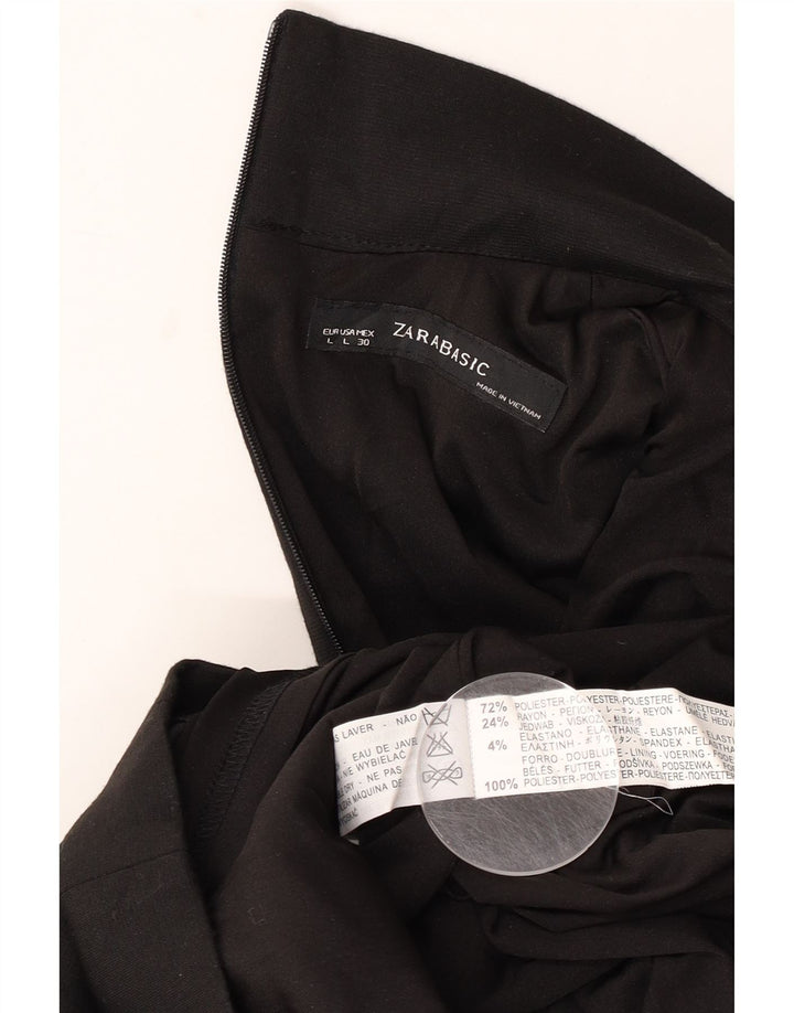 Zara Robe fourreau sans manches pour femme UK 44 Large Noir Polyester