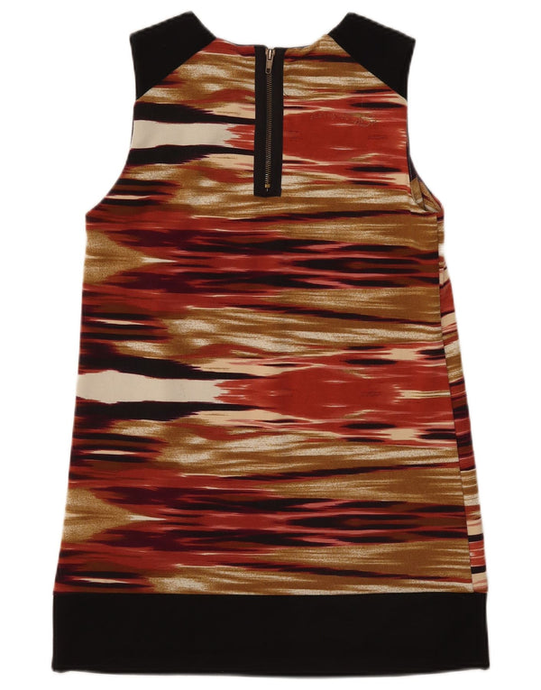 Desigual Robe droite sans manches à motif abstrait pour femme UK 6 XS Coeur marron