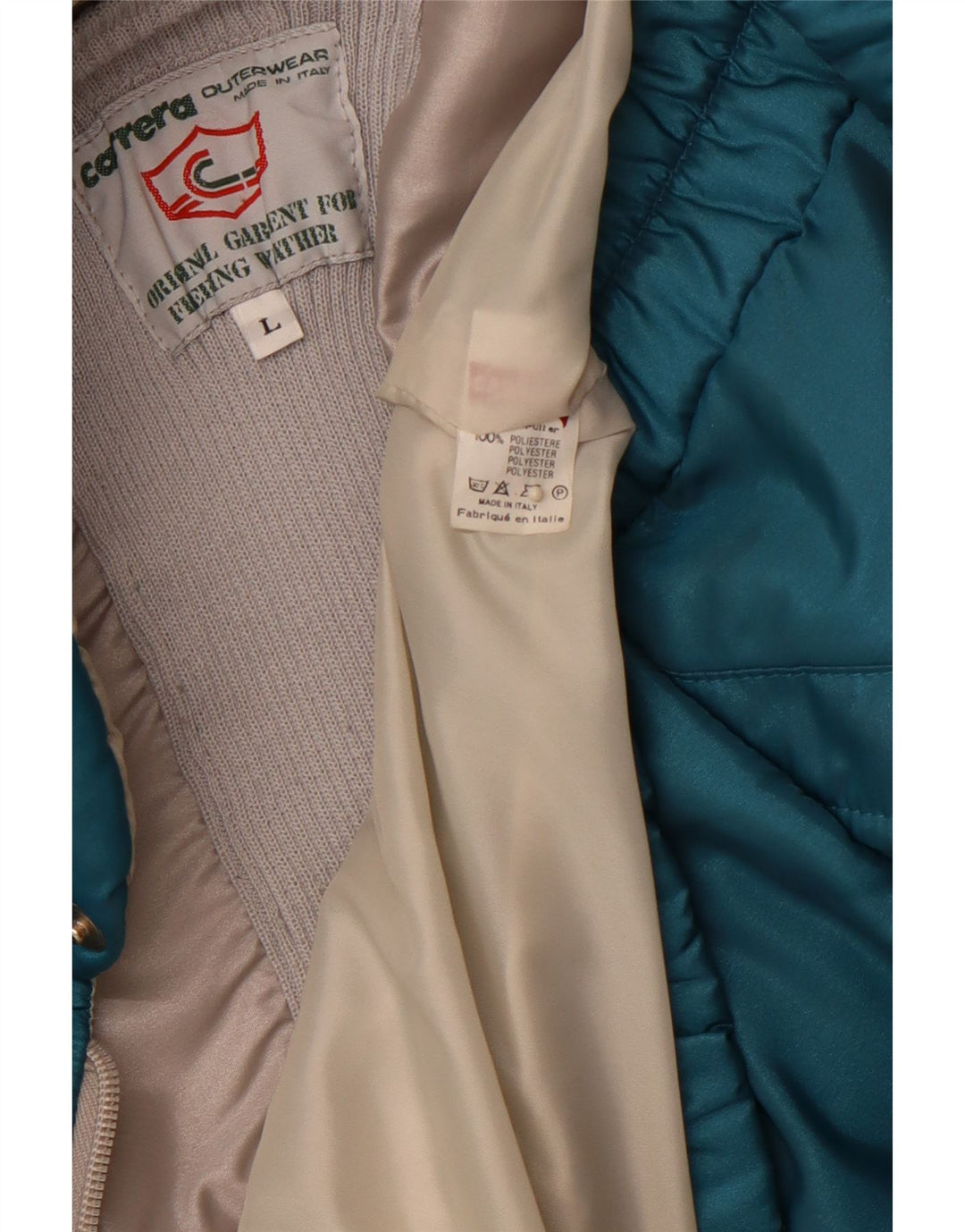 CARRERA Veste matelassée pour homme UK 40 Large Bleu Colorblock Polyester