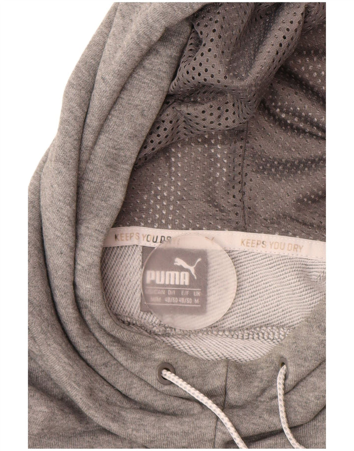 PUMA Pull à Capuche Graphique Homme Gris Moyen Coton