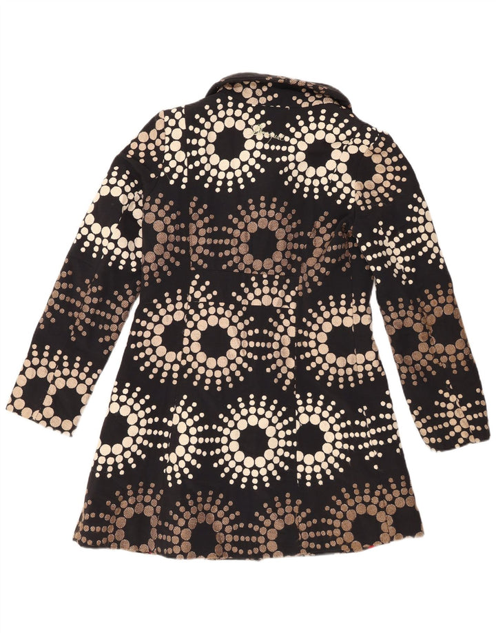 DESIGUAL Manteau Femme EU 42 Grand Acrylique Géométrique Noir