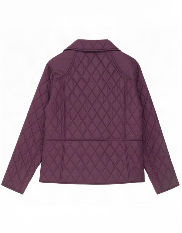 Barbour Womens Quilted Jacket UK 16 Large Purple Polyamide